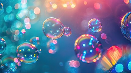 Colorful water bubbles. Generative AI