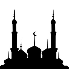 Fototapeta premium Mosque Silhouette Illustration 