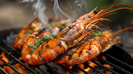 Grilled prawn. Generative AI