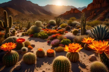 Crédence de cuisine en verre imprimé Cactus saguaro cactus in state generated by AI technology