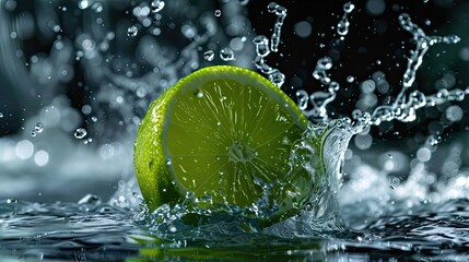 Lime splash. Generative AI