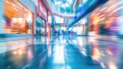 Mall interior blur. Generative AI