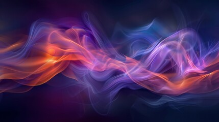Dynamic abstract composition of colorful smoke swirls on a dark backdrop.