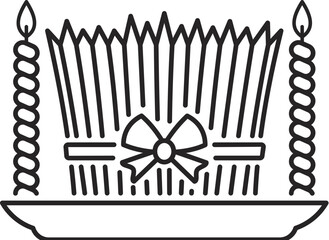 National sweets of Novruz Bayram holiday paxlava, shekerbura, gogal, seed, closeup on a white background,vector.