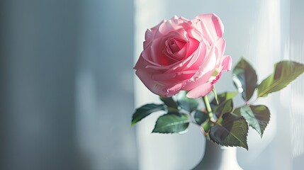 Pink rose close-up. Generative AI