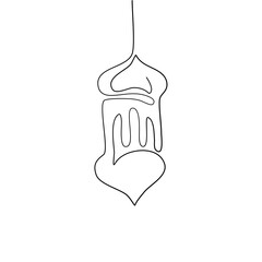 Islamic Lantern Continuous Line Drawing 