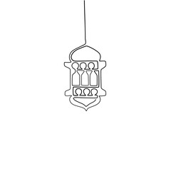 Islamic Lantern Continuous Line Drawing 