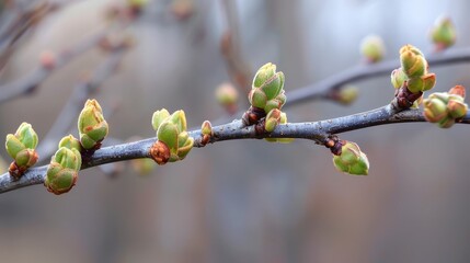 Spring buds. Generative AI