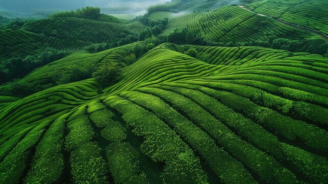 Tea plantation. Generative AI