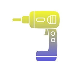 Electric Drill Flat Gradient Style