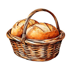 Bread Basket Watercolor Style
