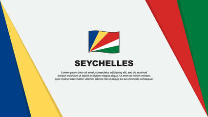 Seychelles Flag Abstract Background Design Template. Seychelles Independence Day Banner Cartoon Vector Illustration. Seychelles Flag