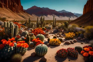 Gordijnen cactus in the desert generated by AI technology © soman