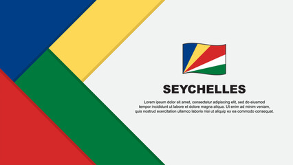 Fototapeta premium Seychelles Flag Abstract Background Design Template. Seychelles Independence Day Banner Cartoon Vector Illustration. Seychelles Illustration
