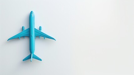 A toy airplane in a striking shade of blue captures the joy of play and the spirit of travel against a white backdrop