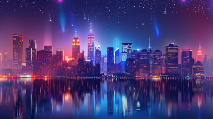 Obraz premium 大都会の夜景