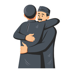 Vector ramadan kareem islamic hug  illustration