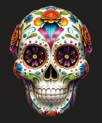 Skull head t-shirt vector illustration. Vector t-shirt art style. 