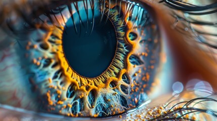 Electron microscopy unveils the macula's intricate landscape - a tapestry of densely packed photoreceptor cells, crucial for sharp central vision. Beneath their delicate, rod-shaped forms lies a hidde