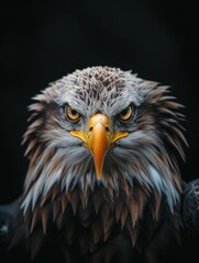 Obraz premium Close up of a eagle on a black Background