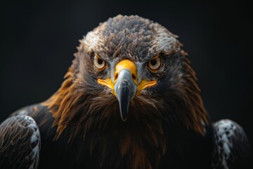 Obraz premium Close up of a eagle on a black Background