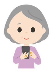 It is Elderly people operating smartphones Illustration.