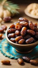 Dried date palm fruits or kurma, Ramadan  food