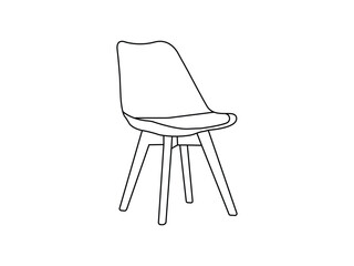 Modern office chair isolated on white background in different positions line graphic icon.