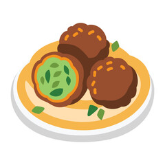 Falafel chickpea vector icon. Isolated a popular Middle Eastern dish that has been enjoyed for centuries sign design.