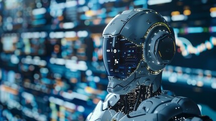 Fototapeta premium Showcase the integration of artificial intelligence in financial services, revolutionizing data analysis and decision making