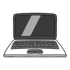 laptop computer illustration hand drawn isolated vector