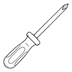 screwdriver illustration hand drawn outline isolated vector