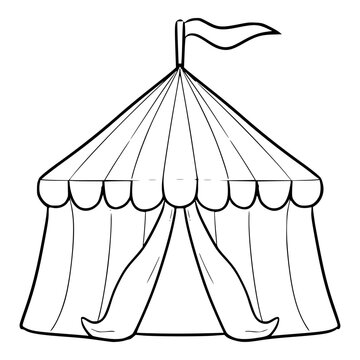 recommend clip art: circus tent icon illustration hand drawn outline isolated vector