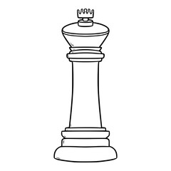 king chess illustration hand drawn outline isolated vector