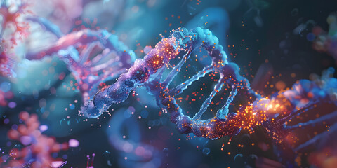 Radiant Ribbons: DNA Radiance
"Luminous Strands, Molecular Brilliance"