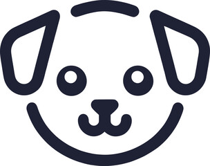 Editable Dog Head Icon