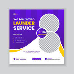 Creative Cleaning Service Social Media Post And Web Banner Design Template For your Cleaning Business Agency 