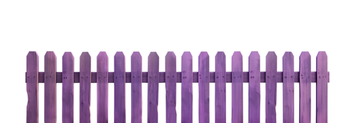 Rustic purple wood fence. Transparent background PNG. Farm fence. Ranch fence. Retro, vintage, antique. American style fence. Made of wood. 