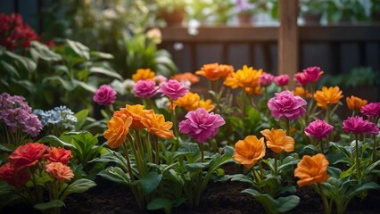 Fototapeta na wymiar gardening concept, flowers in the nursery