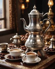 Arabic coffee with dates