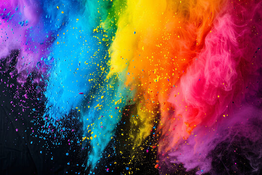 Colorful rainbow holi paint color powder explosion