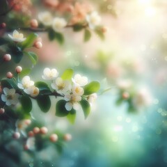 Fototapeta premium A Blossoming Tapestry: A Lush Canvas of Spring Flowers as the Background