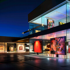 modern room with modern arts and lights