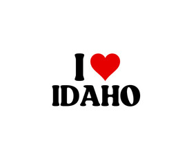 I Love Idaho State Of USA  Illustration White Background 