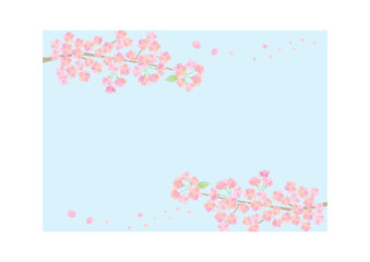 青空と桜の背景イラスト