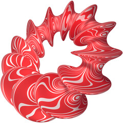 red white abstract 3d shape render