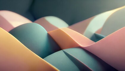 geometric 3d smooth pastel shapes abstract background with light colour palette