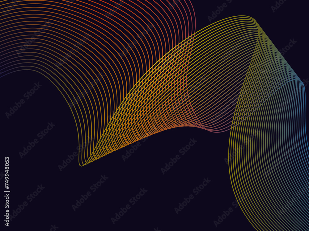 Poster dynamic wave lines background shining digital abstract with futuristic technology concept