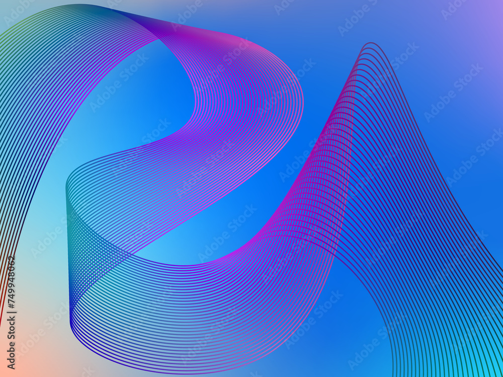 Poster dynamic wave lines background shining digital abstract with futuristic technology concept