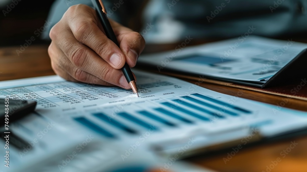 Poster depict the intricate process of financial planning and analysis for a new business venture, emphasiz